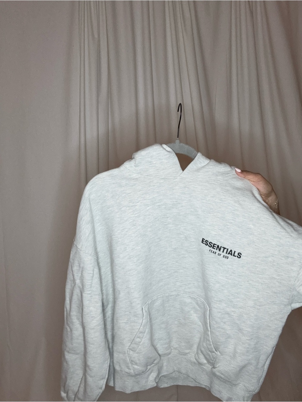 ESSENTIALS Light Gray Crewneck Hoodie